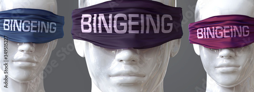 Bild auf Leinwand Bingeing can blind our views and limit perspective - pictured as word Bingeing o
