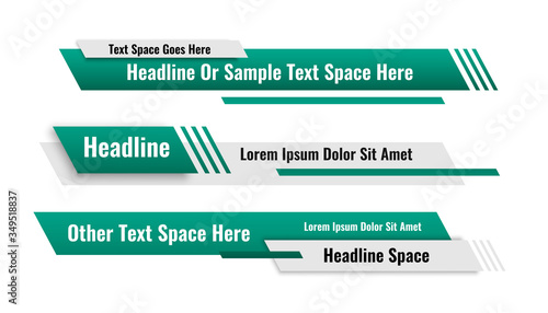 abstract geometric lower third banners set design