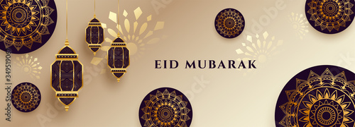islamic eid mubarak festival celebration banner design