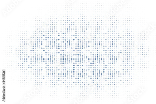 white digital matrix of binary code numbers background photo