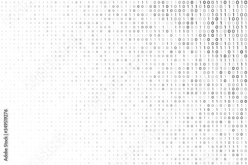 digital white background with binary code numbers photo