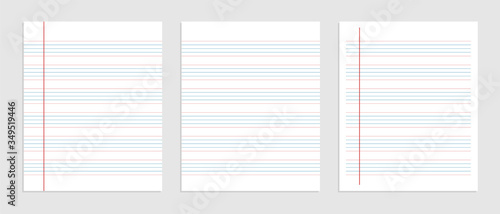 five line english paper sheet of notebook