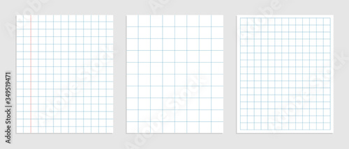 set of mathematics square paper in various sizes