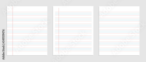 four line english paper sheet of notebook