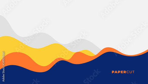 stylish wave background in yellow and blue colors