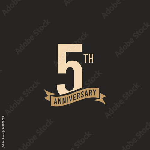 5th Years Anniversary Celebration Icon Vector Logo Design Template photo