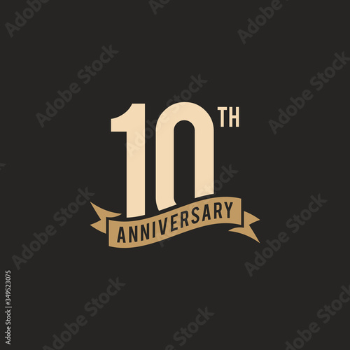 10th Years Anniversary Celebration Icon Vector Logo Design Template