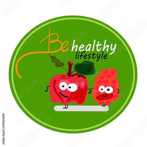 World health day concept with healty lifestyle illustration.