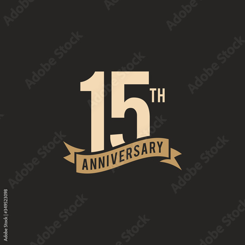 15th Years Anniversary Celebration Icon Vector Logo Design Template