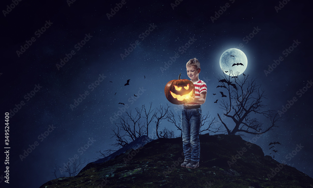 Fototapeta premium Spooky halloween image . Mixed media
