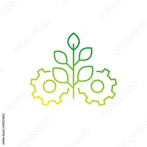 green technology, innovations line icon