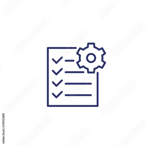 maintenance list, checkup line icon