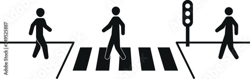 street crossing template icon. Pedestrian, crosswalk icon