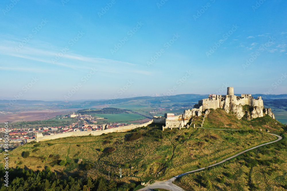 Aerial view of Spissky Castle in Slovakia