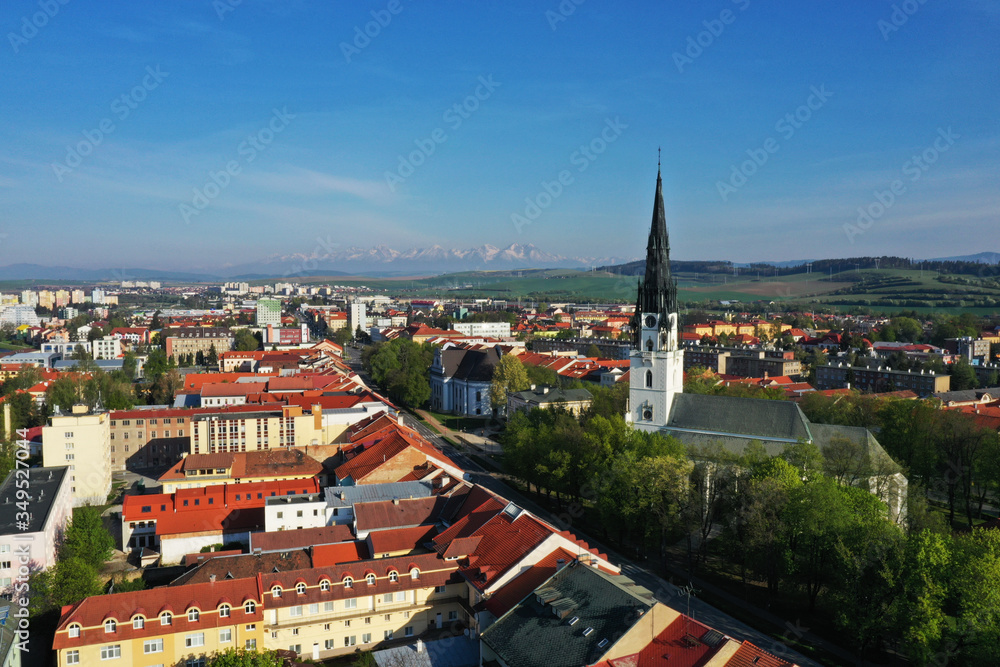 Fototapeta premium Aerial view of Spisska Nova Ves town in Slovakia