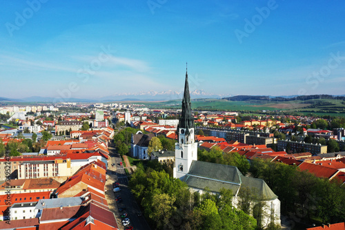 Aerial view of Spisska Nova Ves town in Slovakia