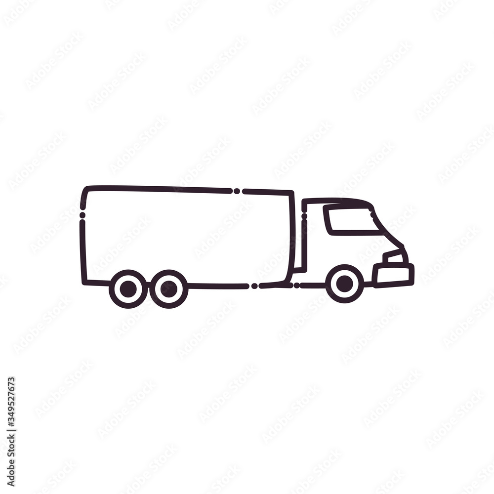 truck line style icon vector design