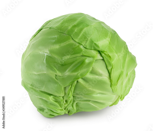 Green cabbage isolated on white background with clipping path and full depth of field © kolesnikovserg