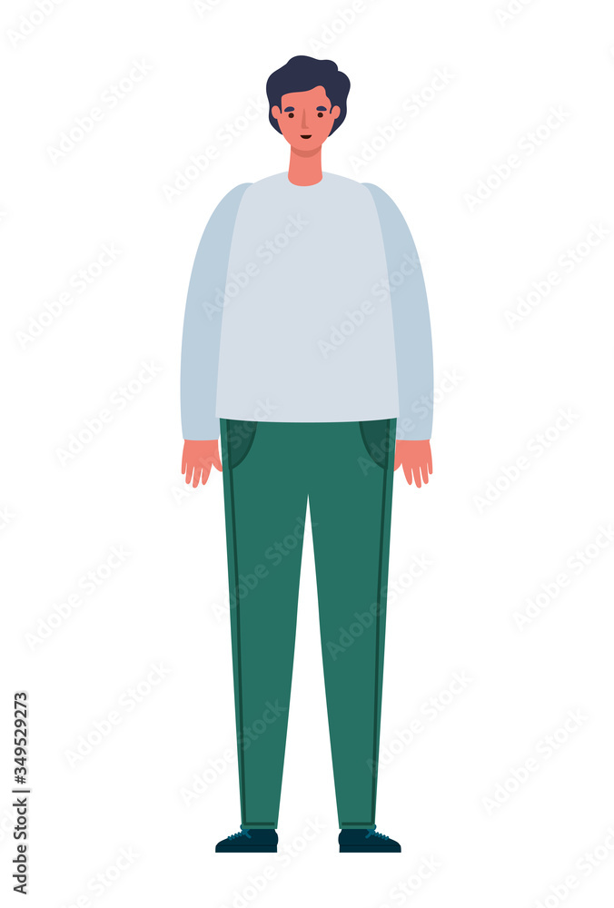 Isolated avatar man cartoon with black hair vector design Isolated avatar man cartoon with black hair vector design