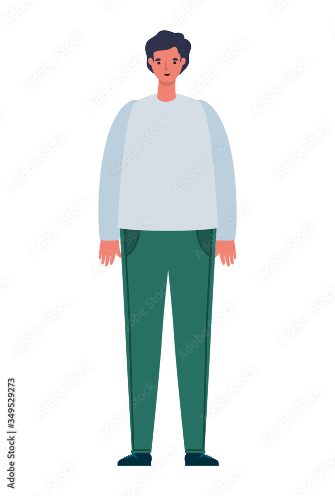 Isolated avatar man cartoon with black hair vector design