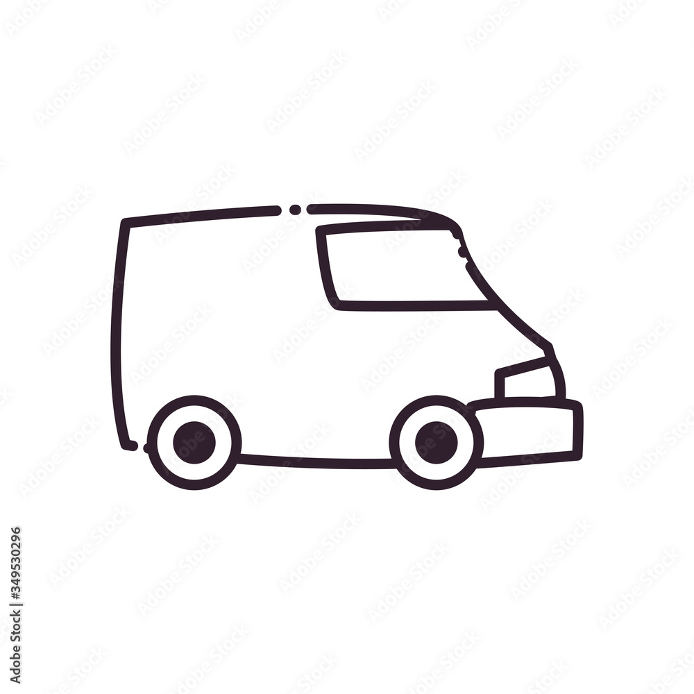truck line style icon vector design
