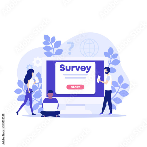 online survey vector illustration with people