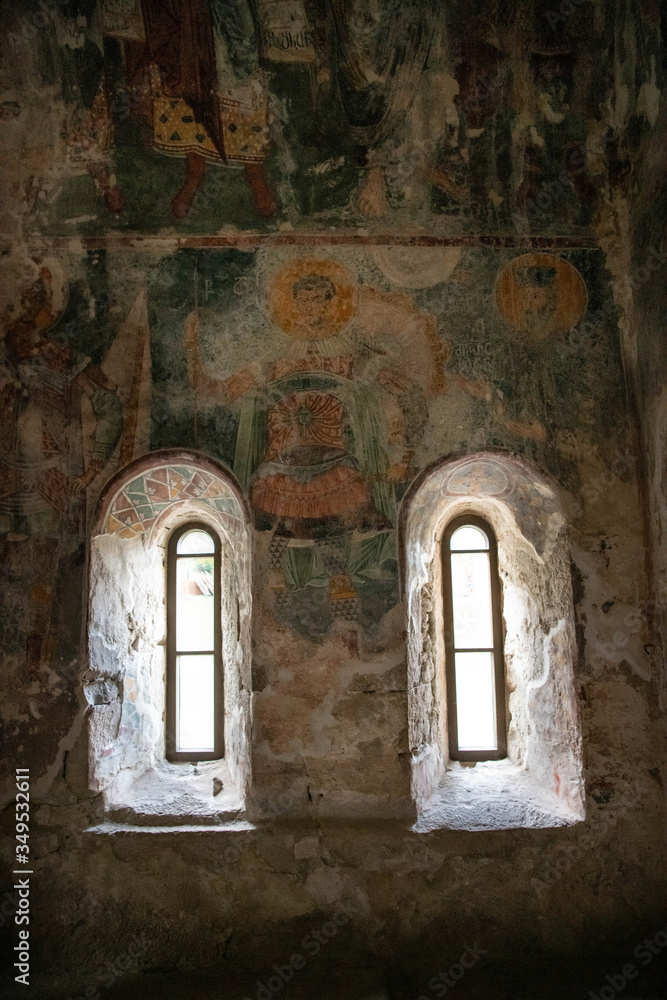 Mural frescoes in the church of Ghelati in the city of Kutaïsi.