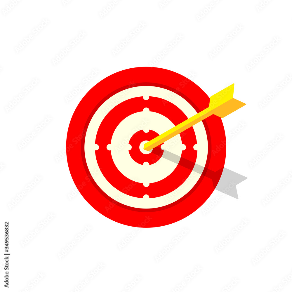 Mission, target icon or business goal logo in red design concept on an isolated white background. EPS 10 vector Mission, target icon or business goal logo in red design concept on an isolated white background. EPS 10 vector