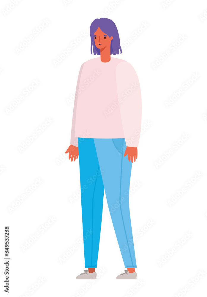 Isolated avatar woman cartoon with purple hair vector design Isolated avatar woman cartoon with purple hair vector design