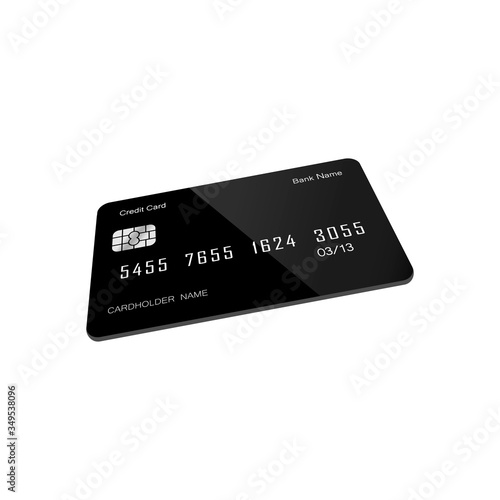 Credit or debit card icon flat 3D on isolated white background. EPS 10 vector. Payment concept.