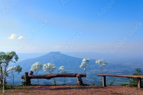  Viewpoint of  Mountain with blue sky  in the Phu Pa por Loei Province