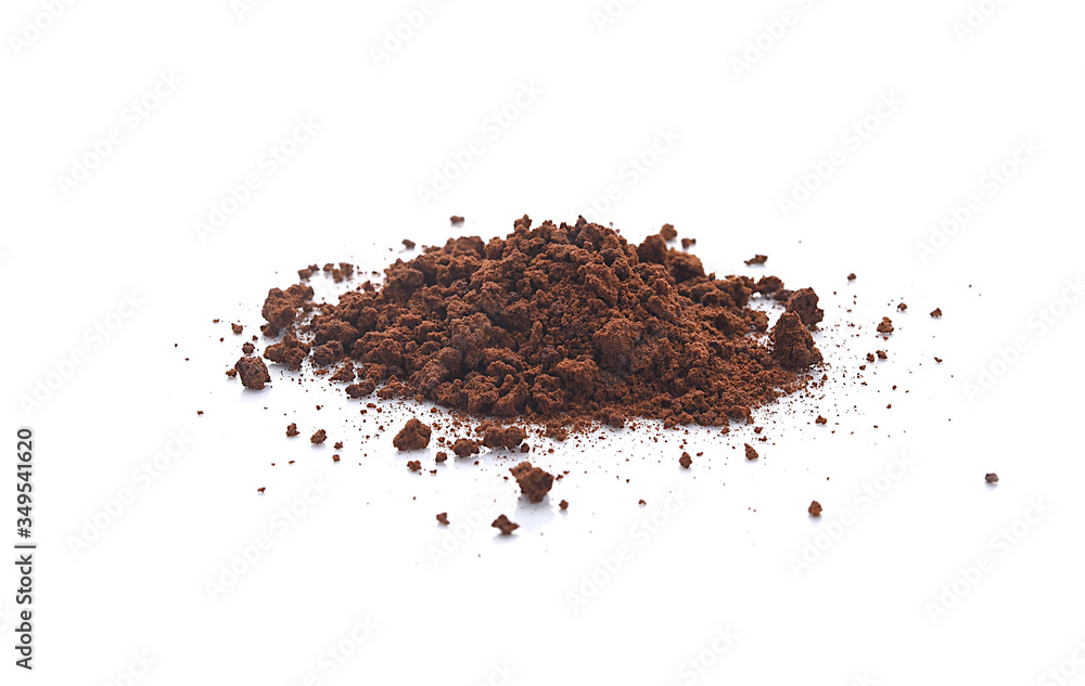 coffee grounds isolated on white background coffee grounds isolated on white background