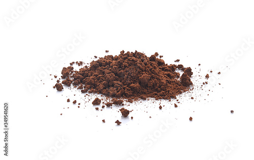 coffee grounds isolated on white background