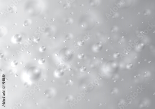 Silver grey bokeh lights particles abstract background. Vector glowing shiny design