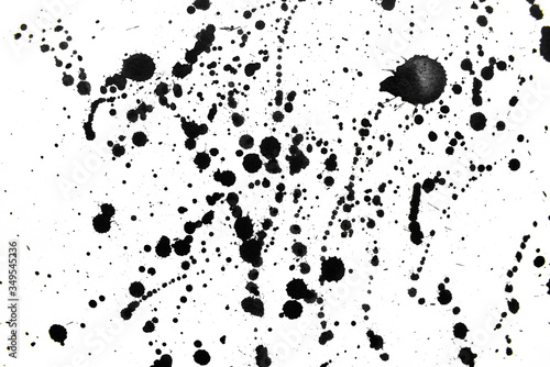 Background splash black on paper. Creative abstract art from ink and watercolor.
