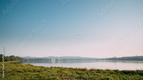 Carambolim, Corlim, Goa, India. Carambolim Lake In Sunny Morning. Summer Landscape © Grigory Bruev