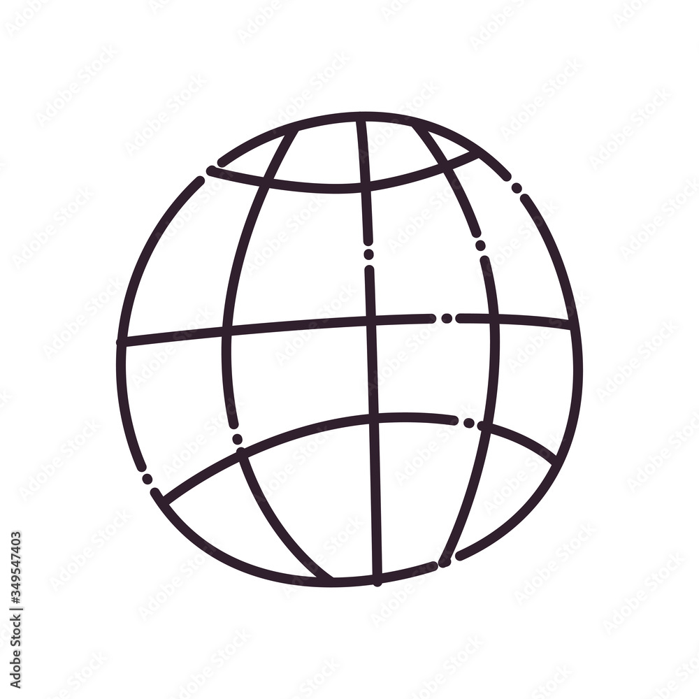 Global sphere line style icon vector design Global sphere line style icon vector design