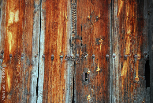 Wooden door  wood background. Houses of safranbolu  Turkey.