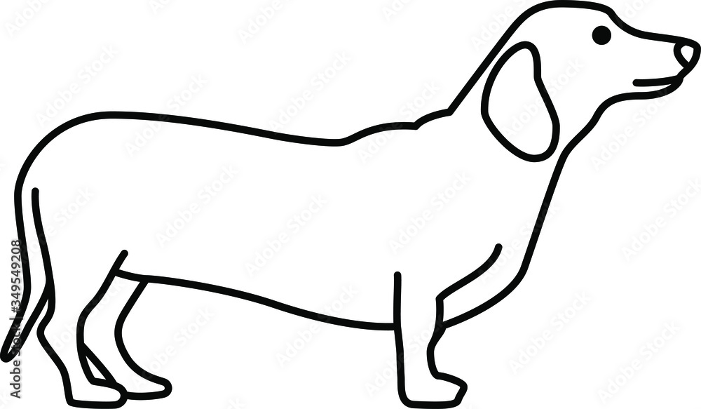 An icon illustration of a Dachshund