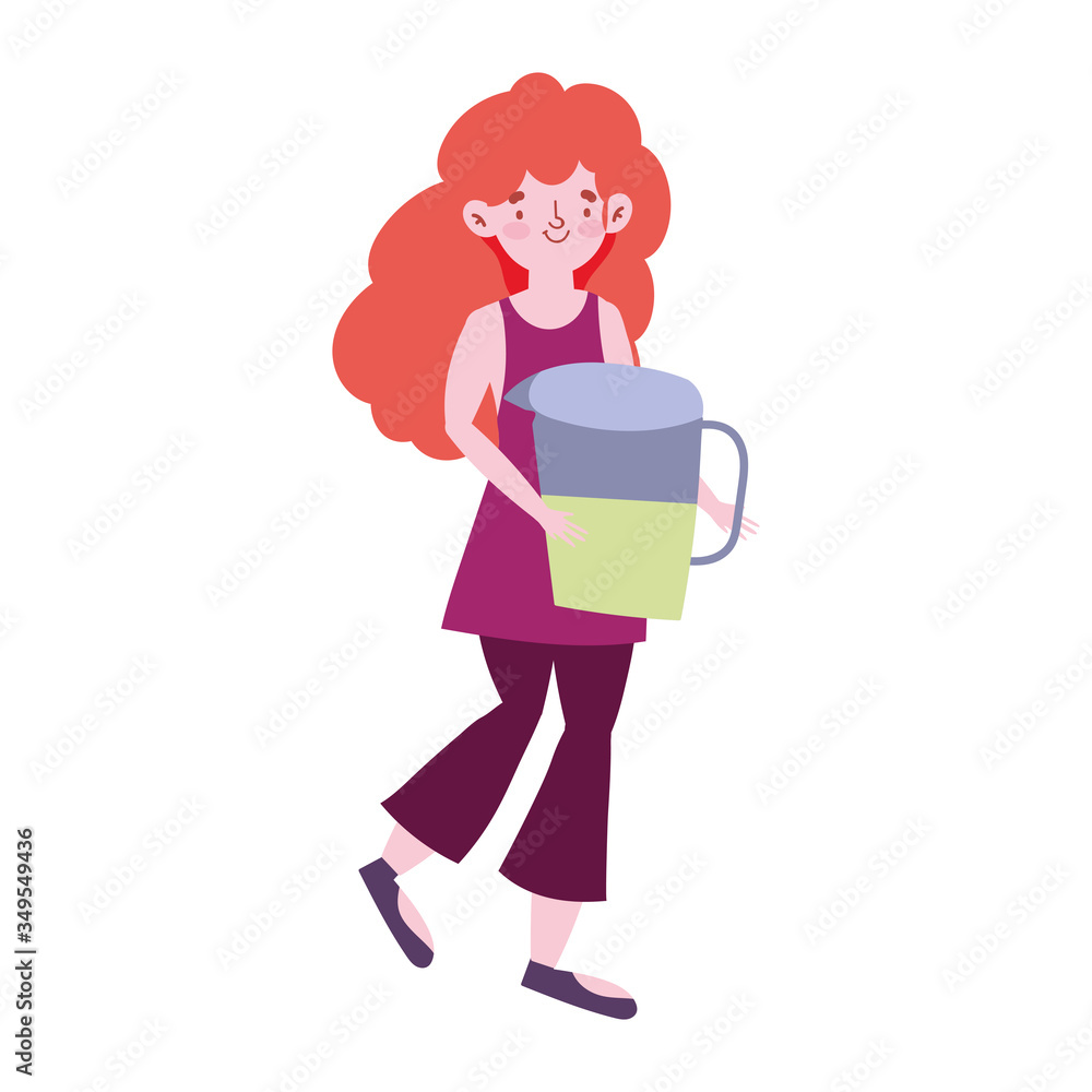 girl with juice pitcher cartoon character isolated icon design girl with juice pitcher cartoon character isolated icon design