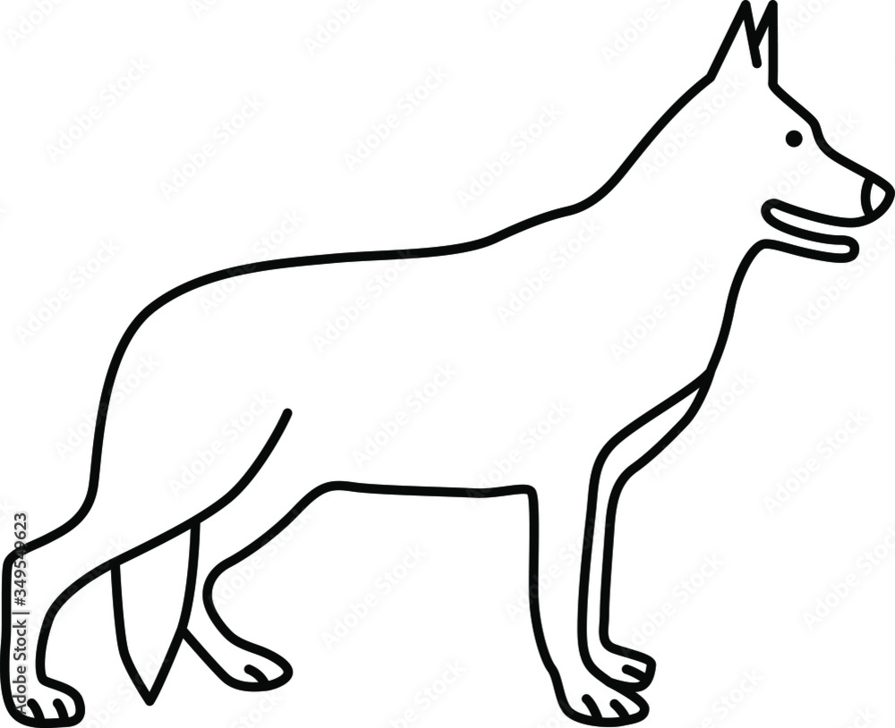 Obraz premium An icon illustration of a German Shepherd