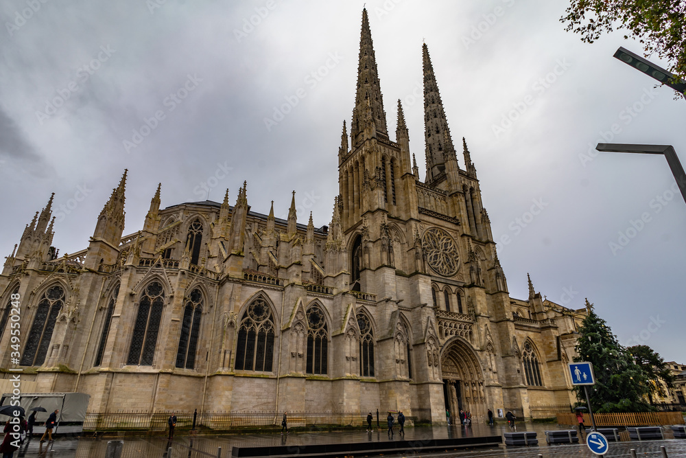 Cathedrale Saint Andre and Pey Berland Tower in Bordeaux, France