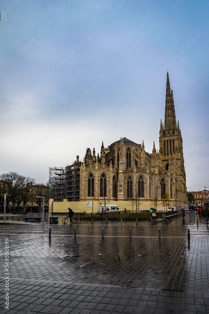 Cathedrale Saint Andre and Pey Berland Tower in Bordeaux, France