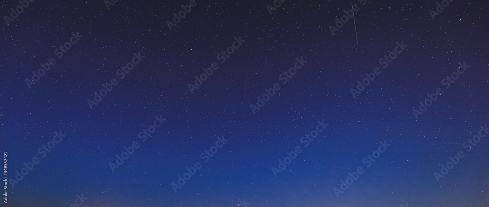 Real Night Sky Stars. Natural Starry Sky Blue Background Backdrop