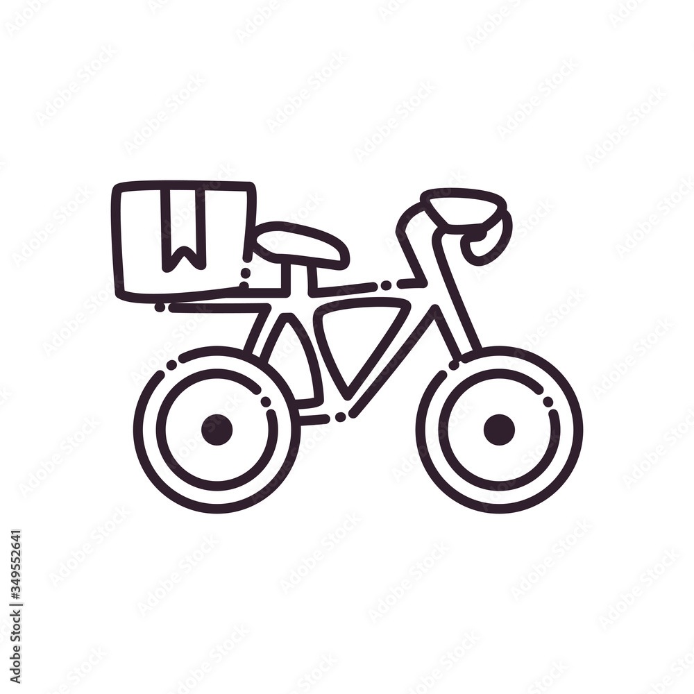 Box over bike line style icon vector design Box over bike line style icon vector design