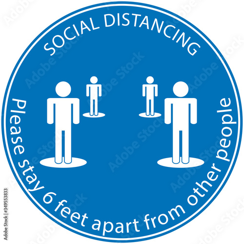 Icon people concept Social Distancing stay 6 feet apart from other people, the practices put in place to enforce social distancing, vector illustration