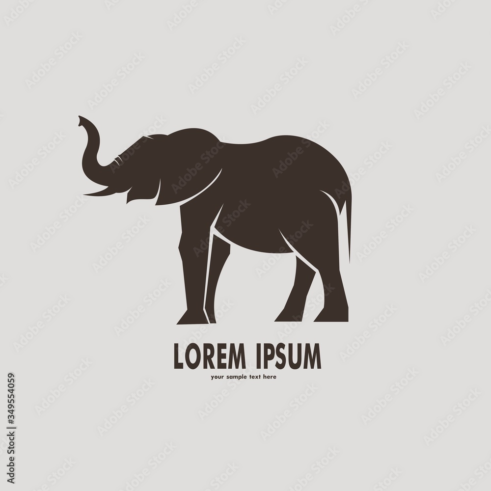 elephant silhouette logo design vector illustration