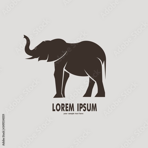 elephant silhouette logo design vector illustration