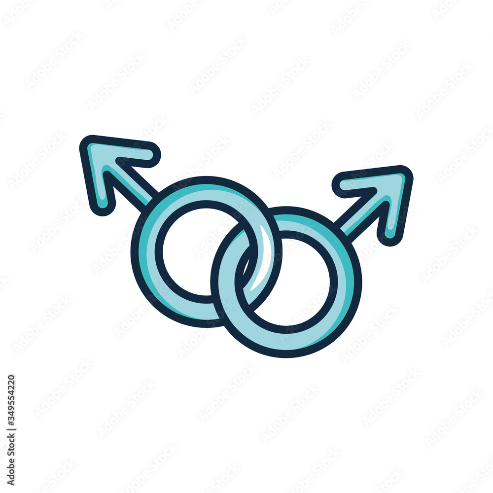 pride concept, united male gender symbols, line color style pride concept, united male gender symbols, line color style
