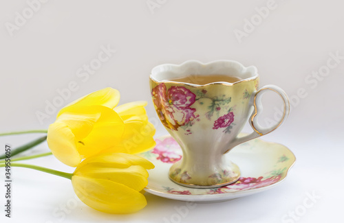 Fototapeta Naklejka Na Ścianę i Meble -  Cup of tea on a white background  